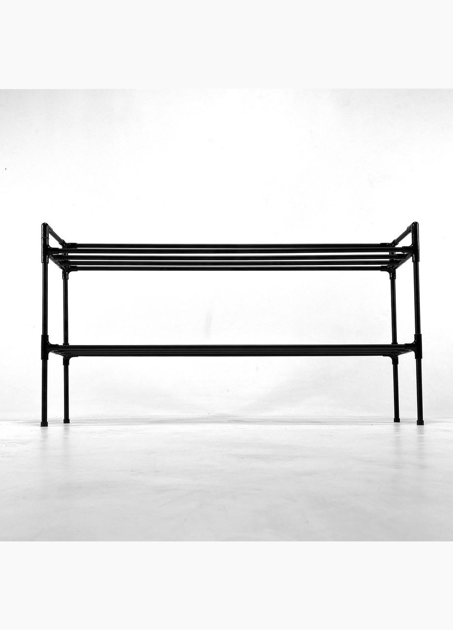 Двух уровневая подставка для цветов на подоконник Lucia Black 2 level. Полочки для рассады, горшков и зелени Broody (300778451)