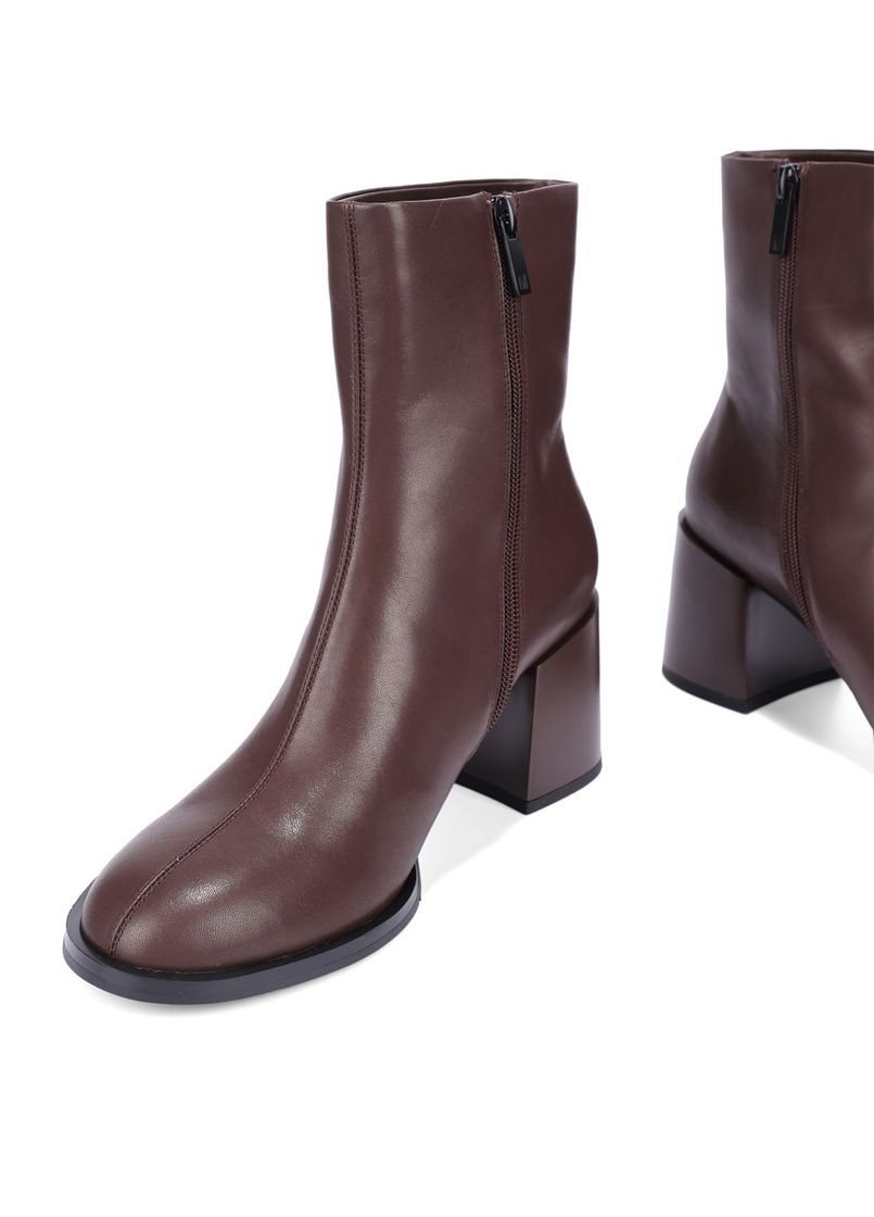 Осенние женские ботинки 23099t-14-01 коричневый кожа MIRATON