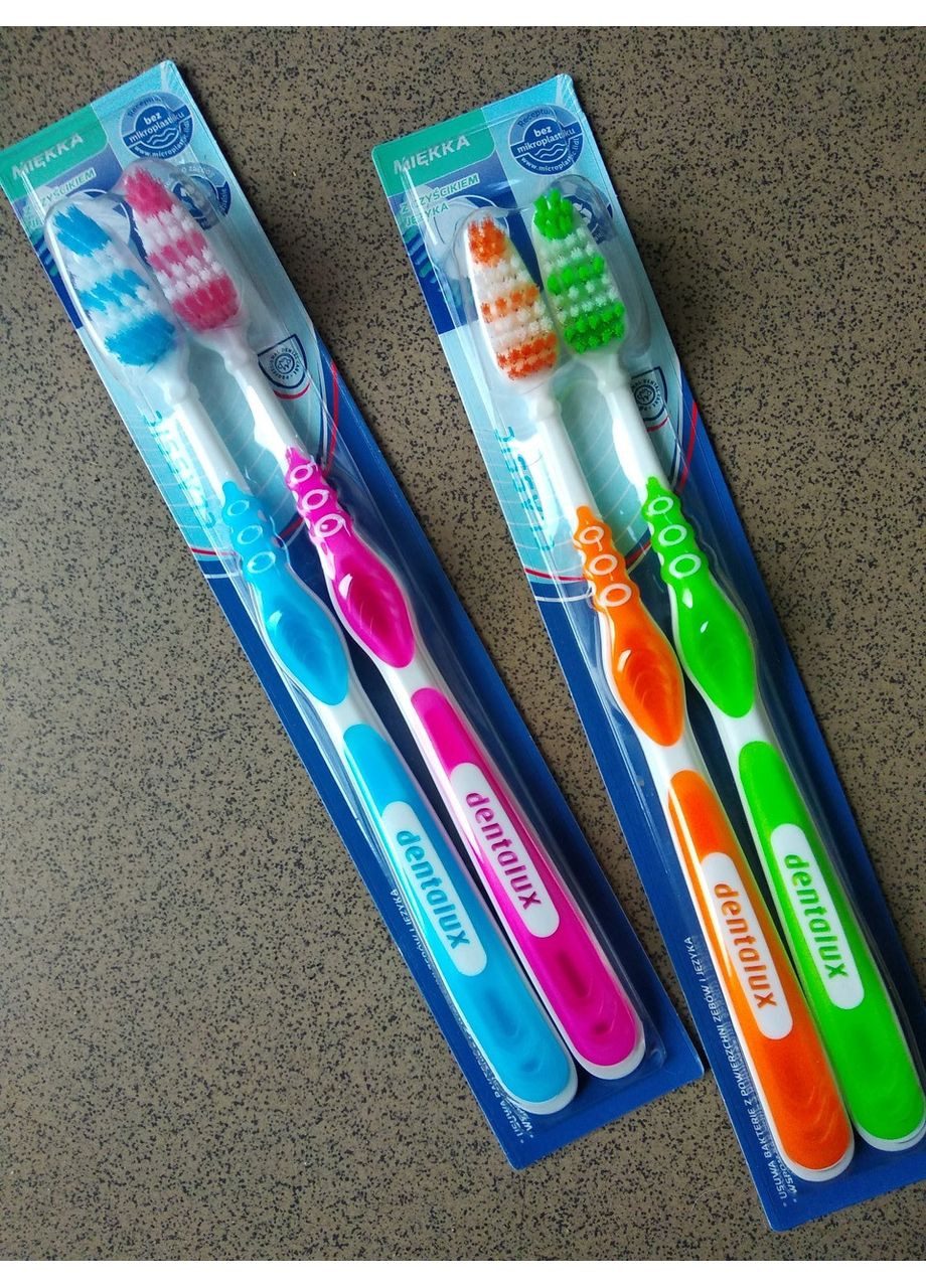 Зубні щіточки м'які подвійні classic без мікропластику Dentalux (356671505)