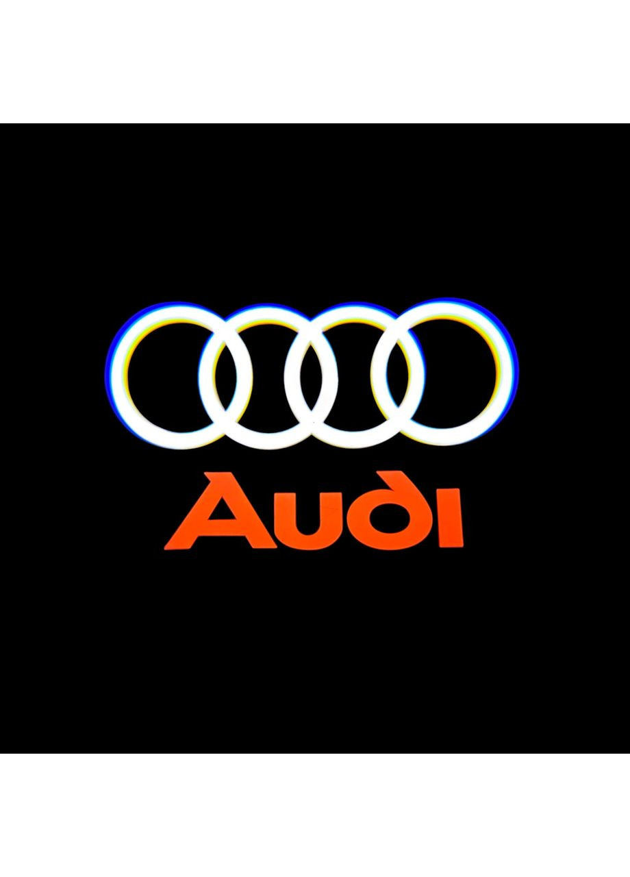 Штатна підсвітка дверей логотипом Audi з кільцями, скло No Brand (366559957)
