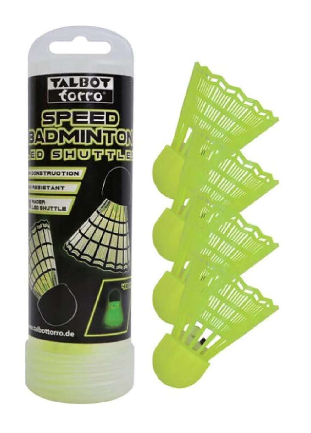 Воланы Led Replacement Shuttles in tube 4шт. Салатовый Talbot (367597285)