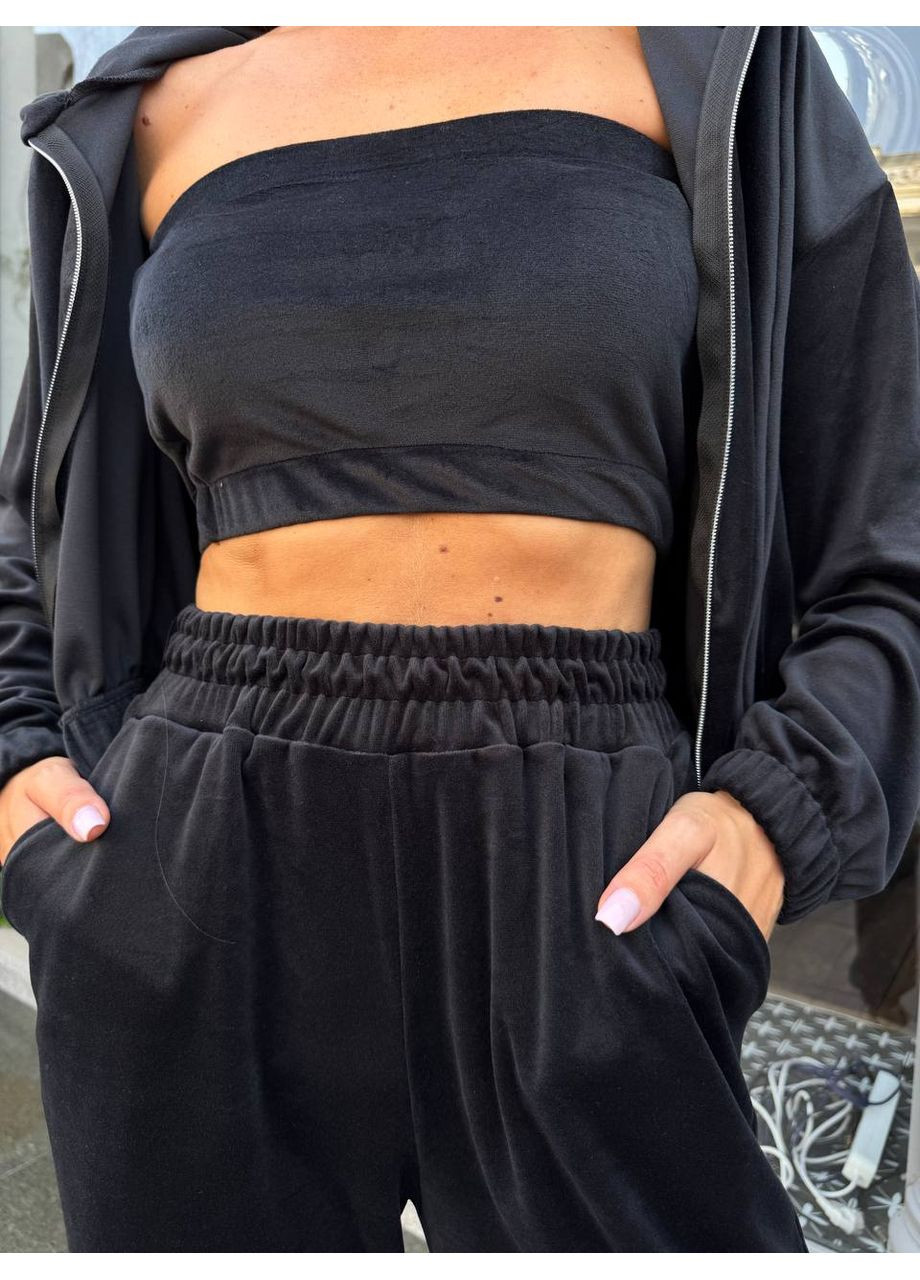 Жіночий велюровий спортивний костюм-трійка No Brand Б780-1011 (355312635)