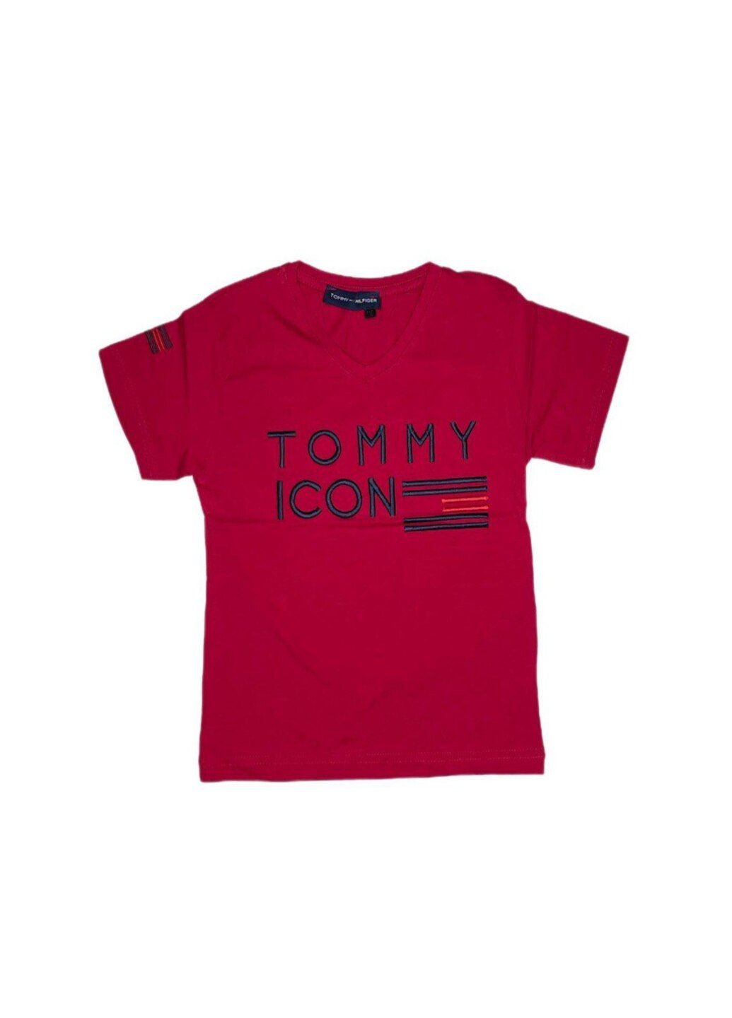 Бордовая футболка в бордовом цвете для мальчика. TOMMY