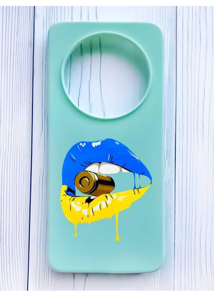 Матовий бірюзовий чохол на Xiaomi Redmi 14C/Poco C75 Губи і патрон (принт 264) Creative (355394307)