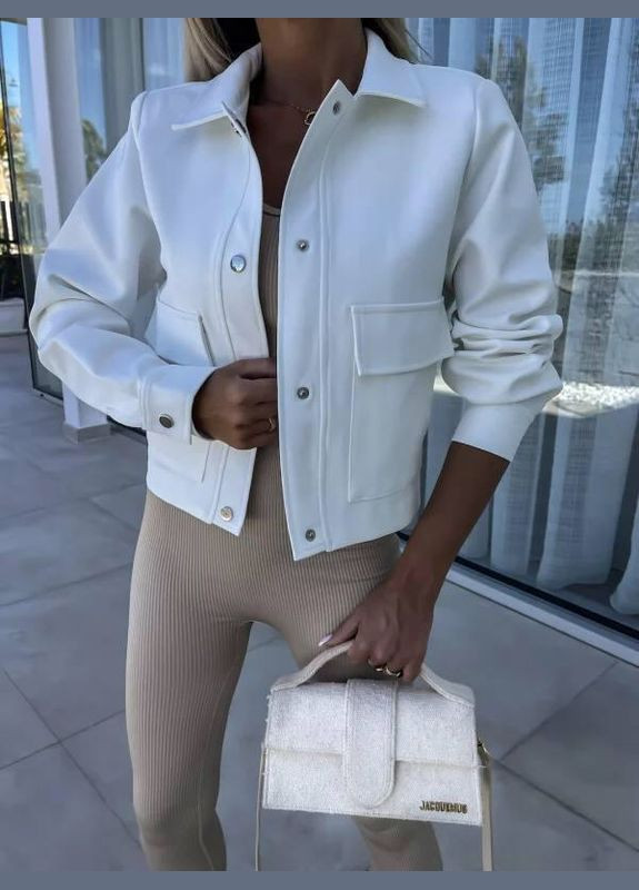 Молочный женский жакет кашемировый Fashion -