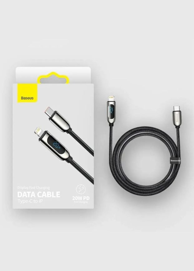 Кабель Display Fast Charging Data Cable TypeC to IP 20W 1m Black Baseus (297454716)