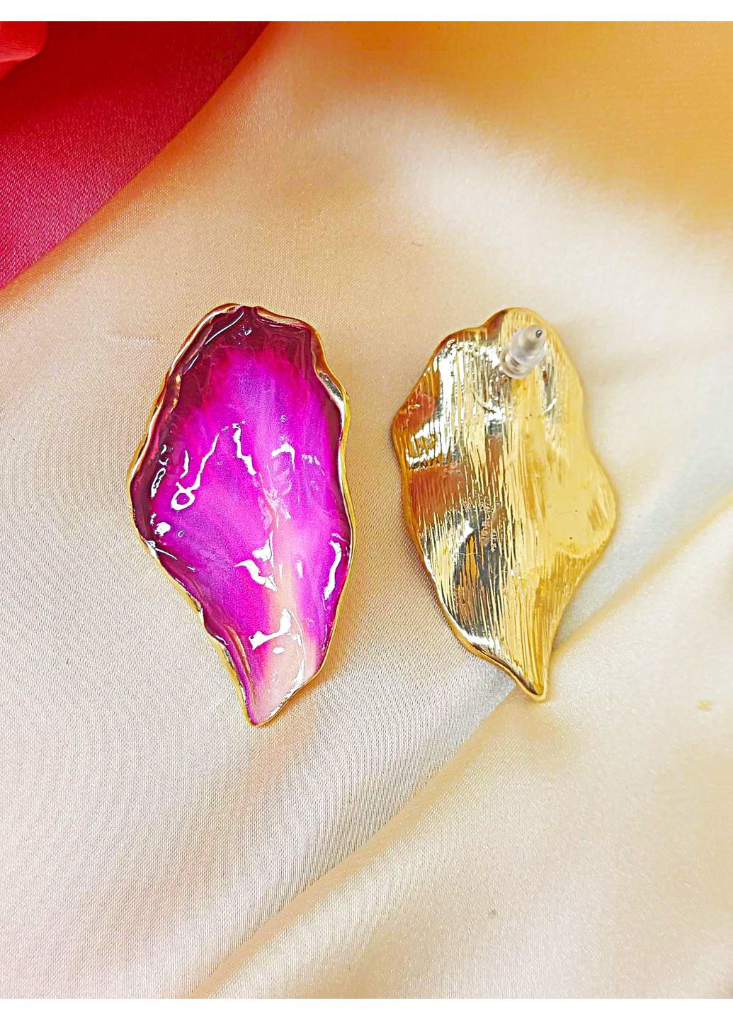 Сережки біжутерія акцентні яскраві великі листи No Brand (353968769)