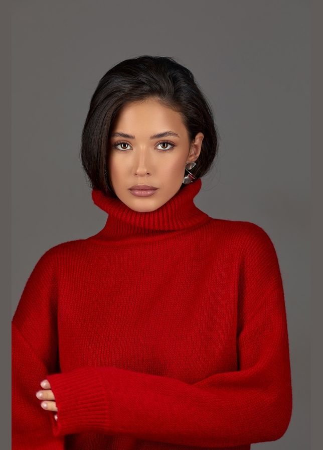 Красный демисезонный свитер 2801 Bellise