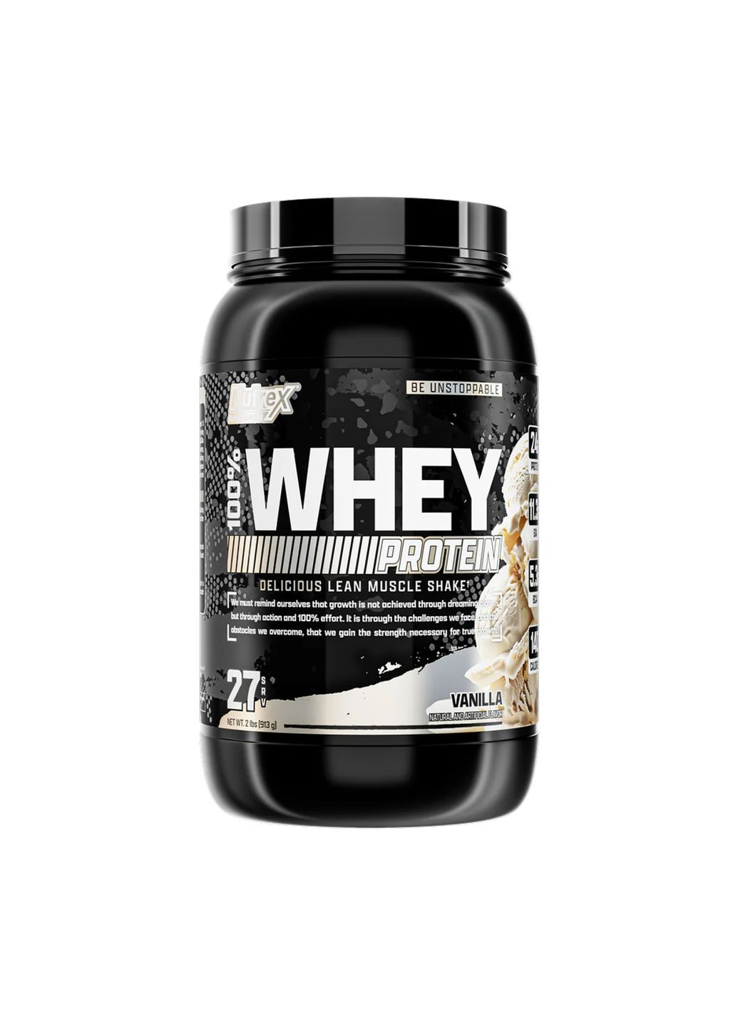 100% Whey Protein 913g Vanilla брендированный сывороточный белок для наращивания мышц спортивное питание Nutrex (368988945)