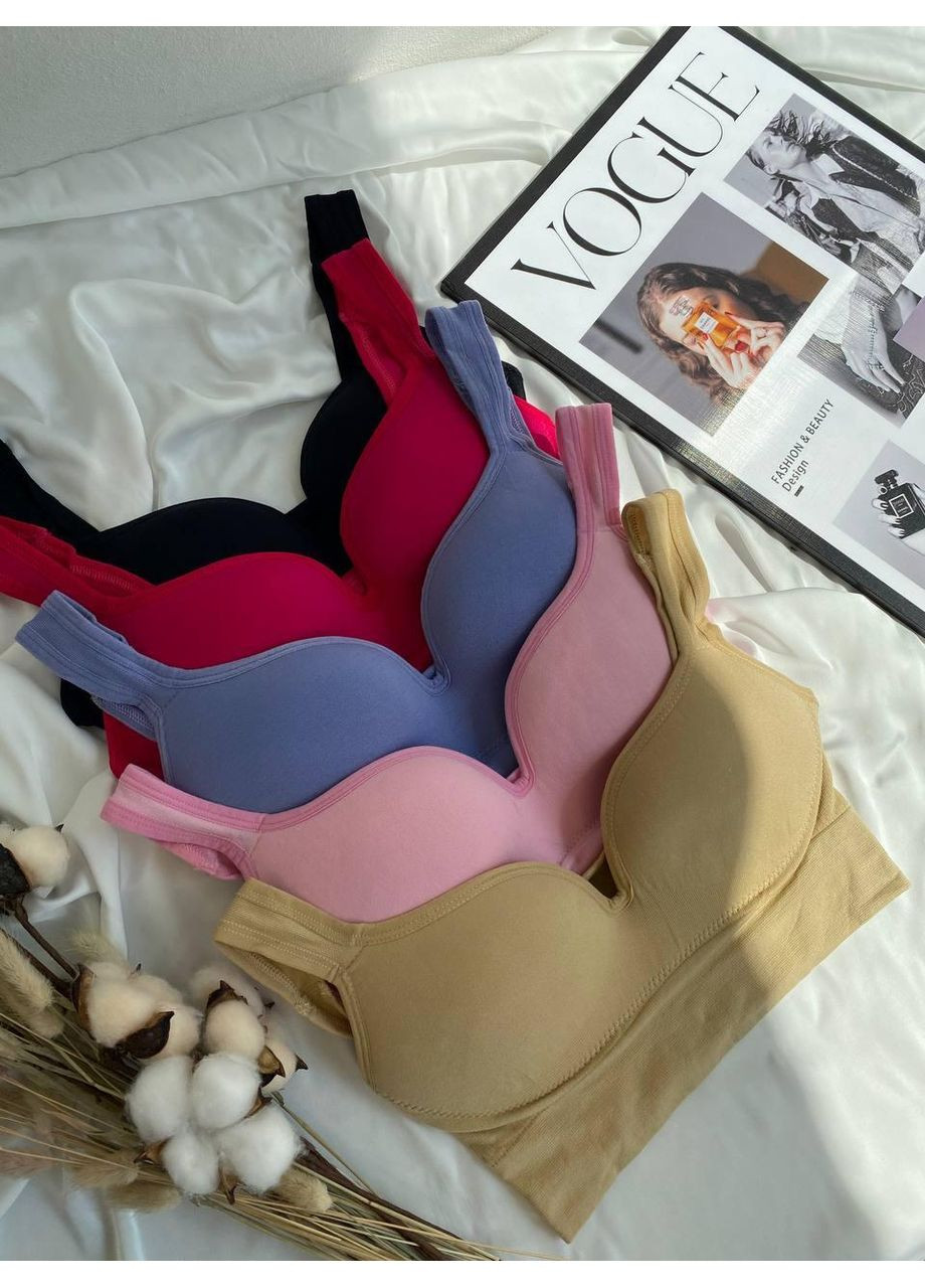 Жіночий топ 3D безшовний Push-Up / Жіночий топ бежевий з формованою чашкою / Безшовний еластичний жіночий топ No Brand (369637229)