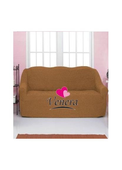 Чехол натяжной на трехместный диван без оборки 28-219 Горчичный Venera (268547821)
