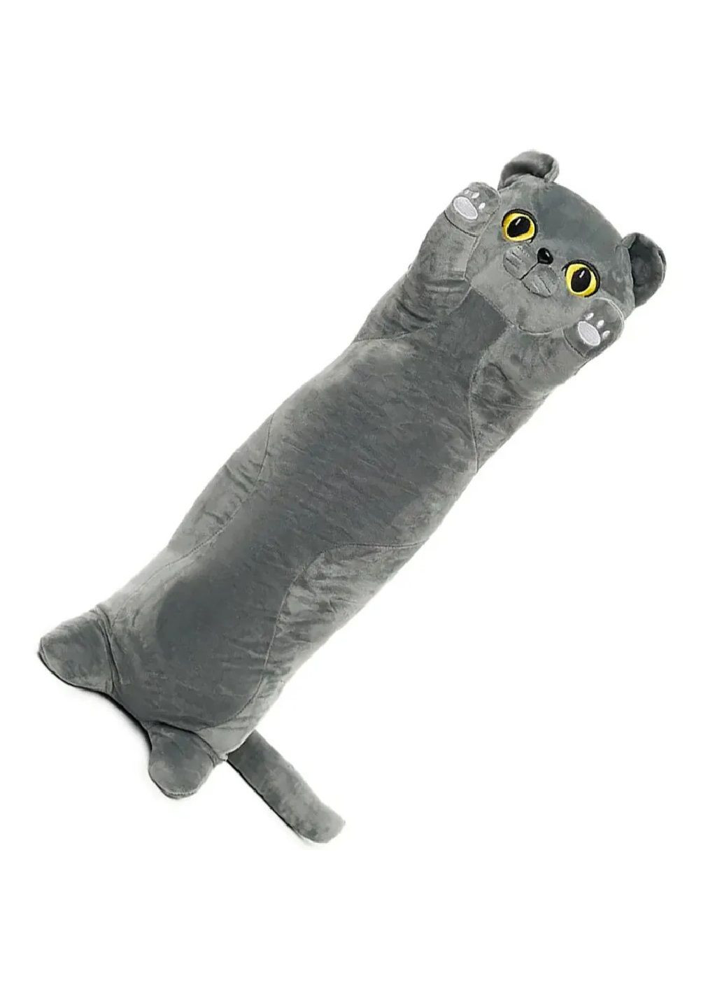 Мягкая игрушка обнимашка подушка антистресс длинная плюшевая кошка кот для детей взрослых 105 см (476494-Prob) Серая Unbranded (282969850)