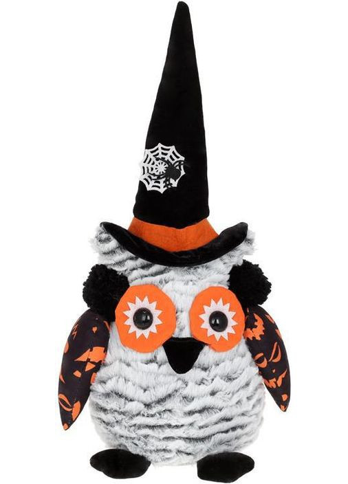 Мягкая игрушка «Сова в черном колпаке» 20х15х44см, серая с черным. BonaDi (329894714)