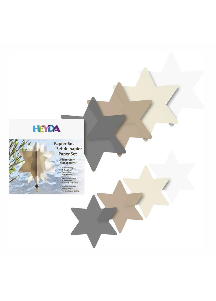 Набор бумаги для декораций "Звезда", прозрачный, 20шт*6,5см, 20шт*10см, 120г/м2, Heyda (362578875)