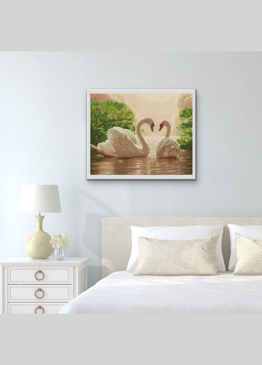 Алмазна мозаїка Пара лебедів SP022 ColorArt (285719803)