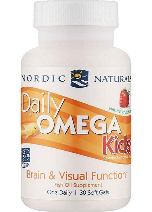 Харчова добавка для дітей, полуниця 500 мг, риб'ячий жир Daily Omega Kids 30шт (876505-35308725) Nordic Naturals (368664303)