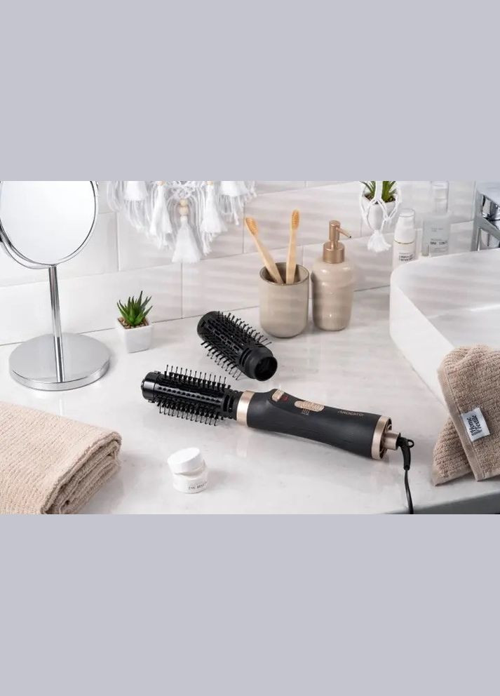 Фен-щітка HD-C100 з керамічним покриттям 2 насадки 100Вт Холодний обдув Чорний/Пудровий Ardesto (339111575)