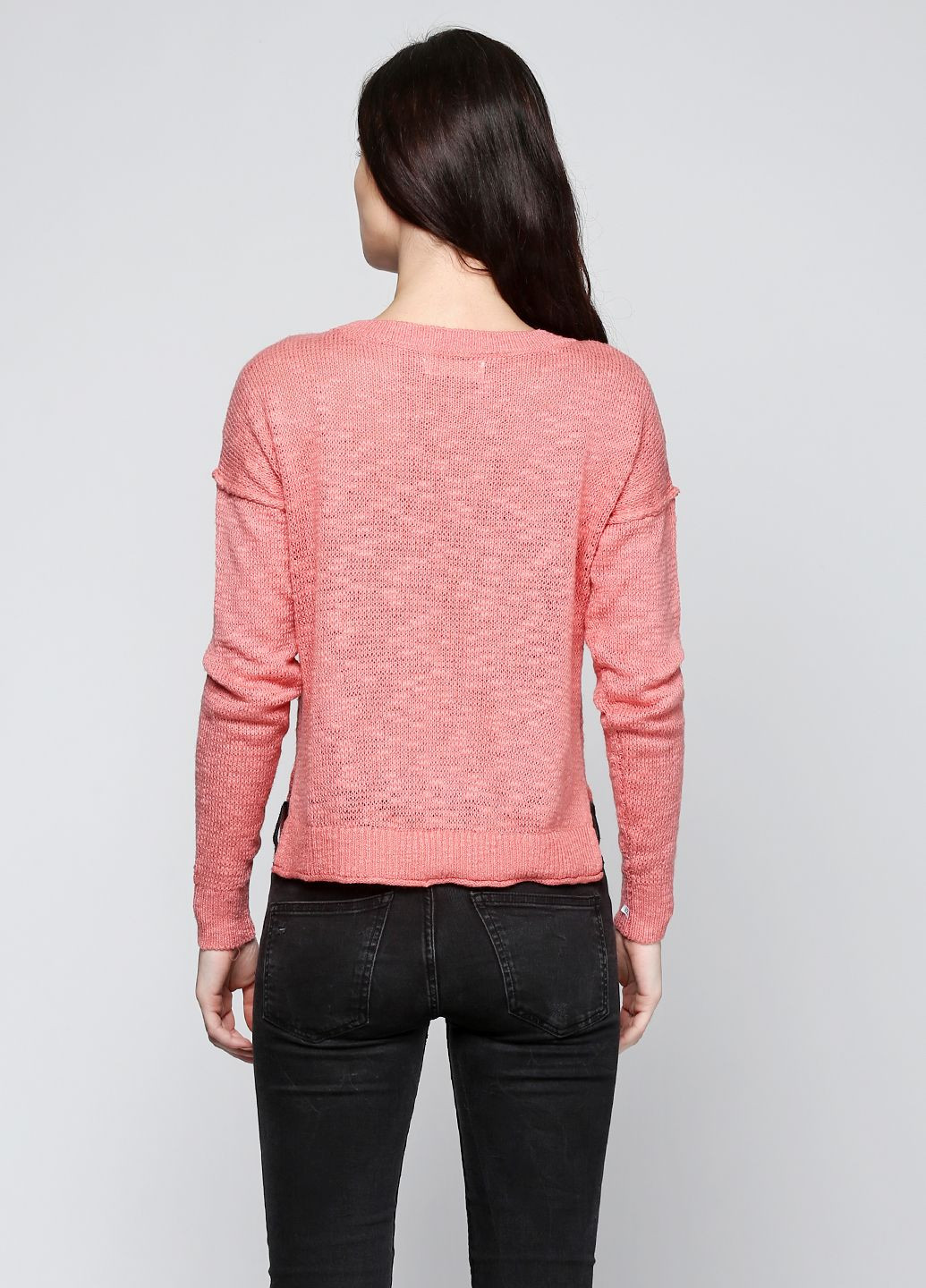 Розовый демисезонный свитер женский - свитер hc6444w Hollister
