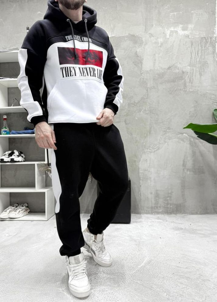 Спортивний костюм утеплений чоловічий худі штани No Brand (308790076)