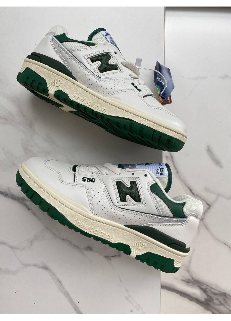 Сірі Осінні кросівки чоловічі new balance 550 green lether leon dore нью беланс 550 No Brand