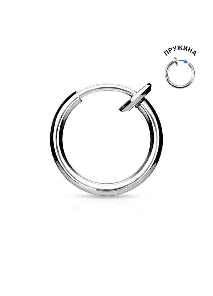 Сережка-обманка (кліпса, імітація пірсингу) зі сталі SEP45-ST для вуха, на хелікс, в ніс, септум Spikes (333698284)