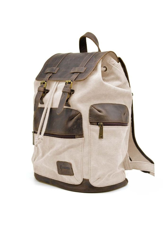 Рюкзак (светлый) из парусины и кожи RGj-0010-4lx от бренда TARWA (298683867)