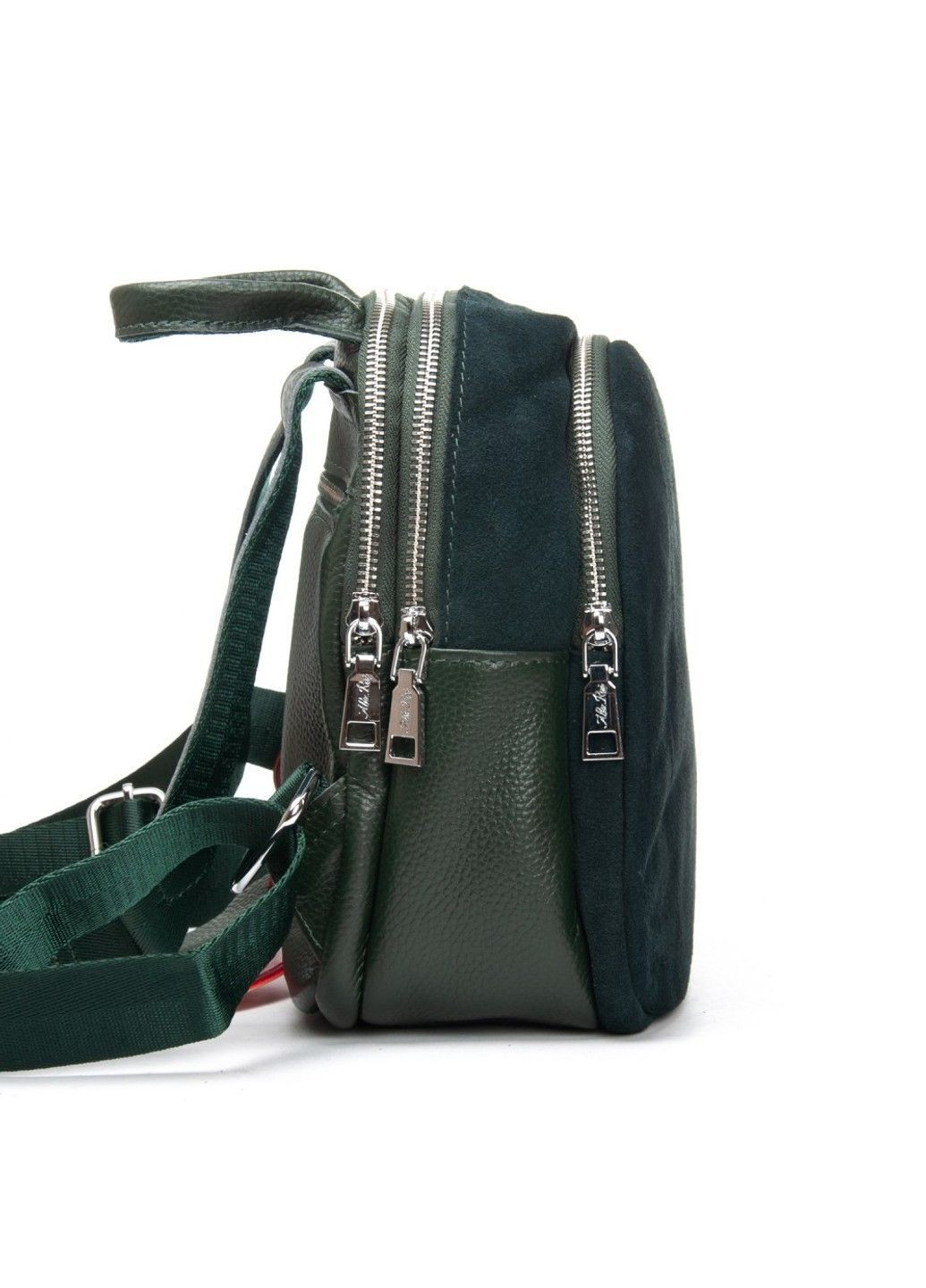 Замшевий жіночий рюкзак 2058 green Alex Rai (367992151)