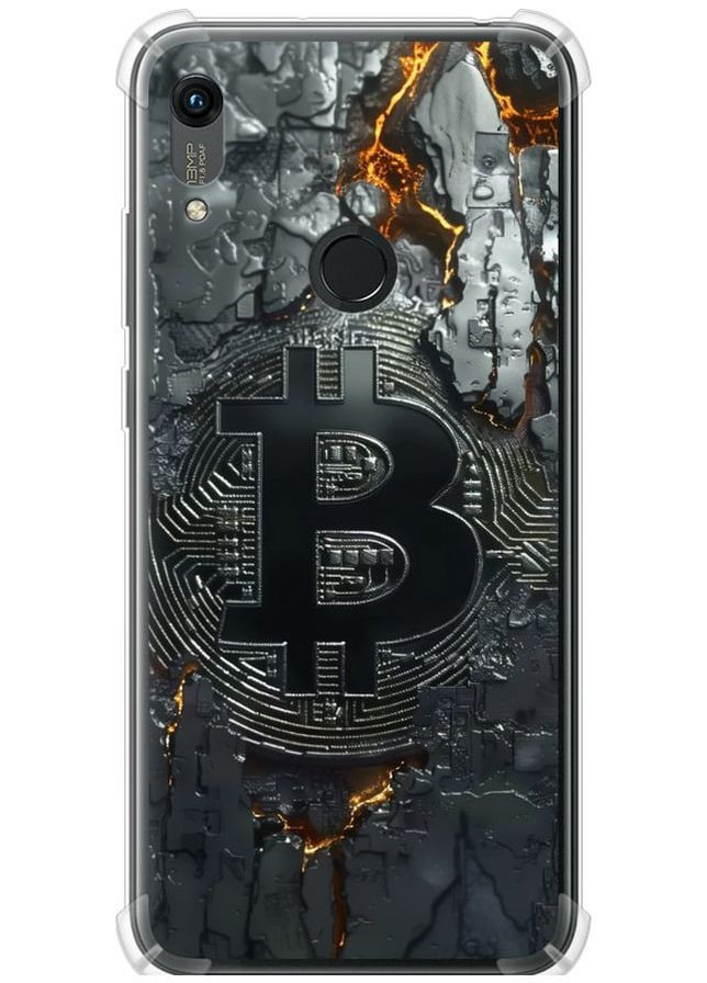 Силикон с усиленными углами чехол 'Раскаленный биткойн' для Endorphone Huawei Y6s (368999238)