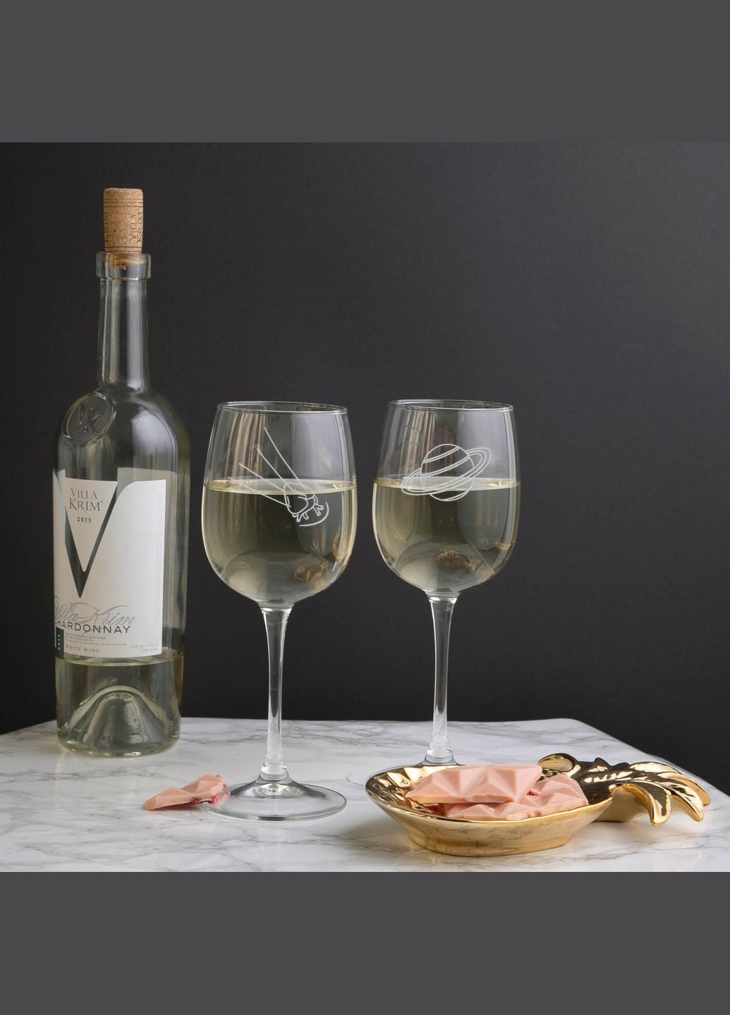 Бокалы для вина парные "Ты мой космос", Крафтова коробка BeriDari (340466772)