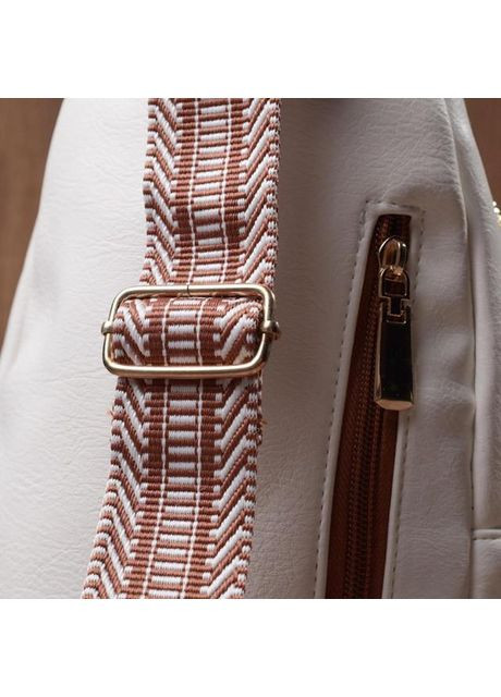 Сумка слинг через плечо женская из экокожи для телефона и для документов средняя Белый 38918 Vintage (351403612)