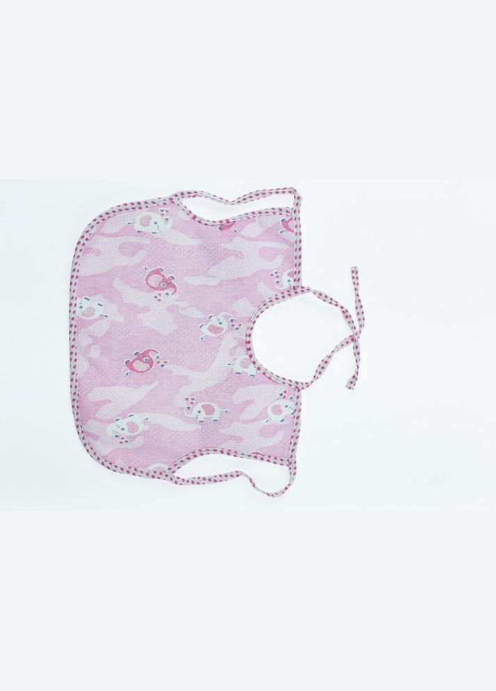 Нагрудник трикотажний для дівчинки 30*25 см Слоник рожевий 6м+ (39404) BABYKROHA (312269511)