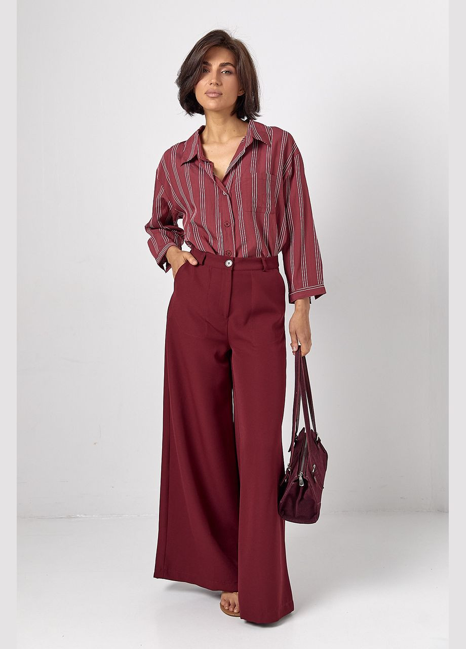 Жіноча сорочка у смужку з рукавами три чверті Lurex (319311916)