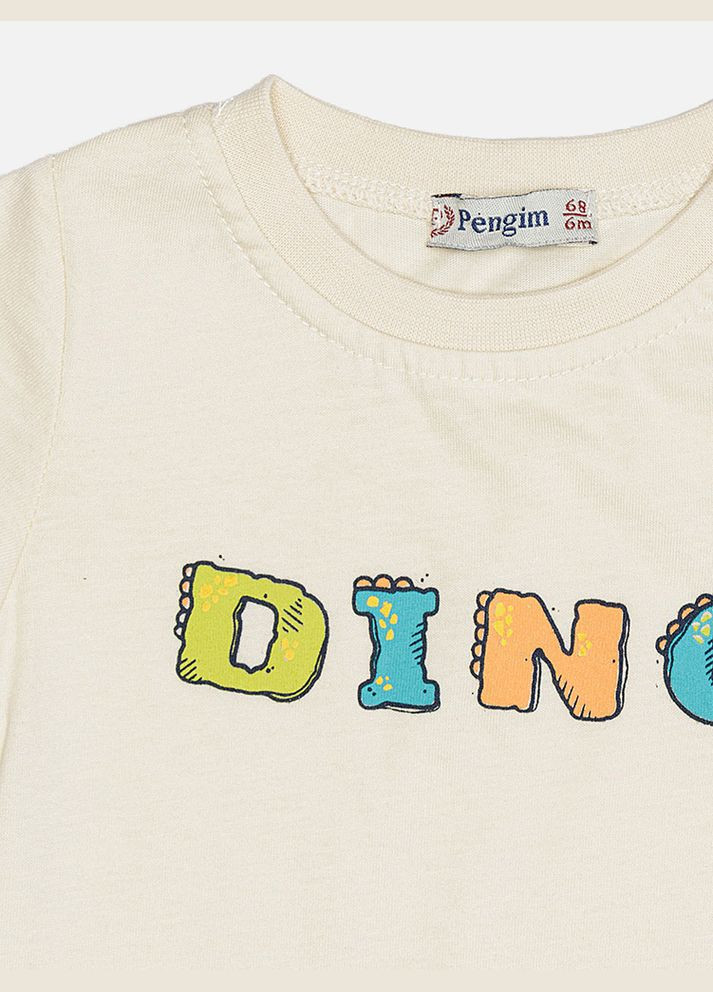 Молочный летний костюм с шортами для мальчика цвет молочный cb-00213032 Pengim