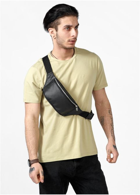 Сумка на пояс бананка з натуральної шкіри Tirso 0SS чорна (R-81113001m-VS) Sambag (302450228)