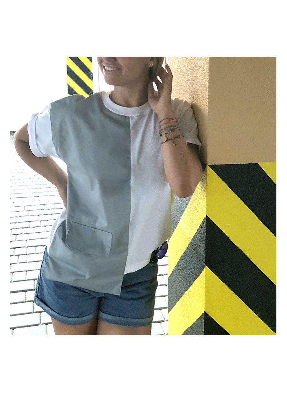 Жіноча футболка DVA асиметрична з false кишенею укорочена DVA Group - (369721649)