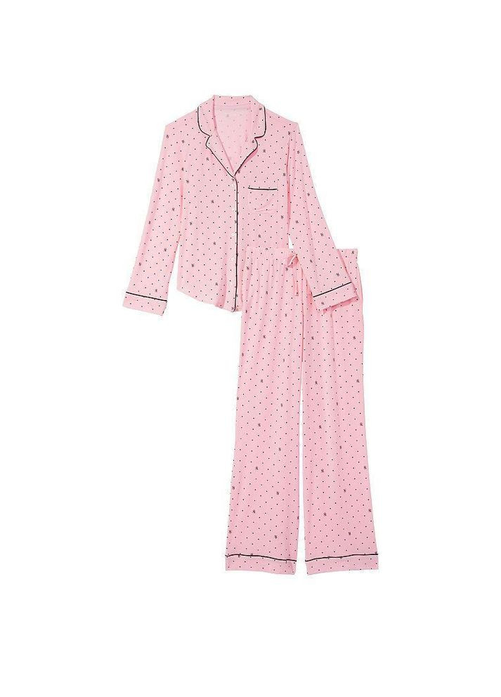 Розовая всесезон пижама modal long pj set l розовая Victoria's Secret
