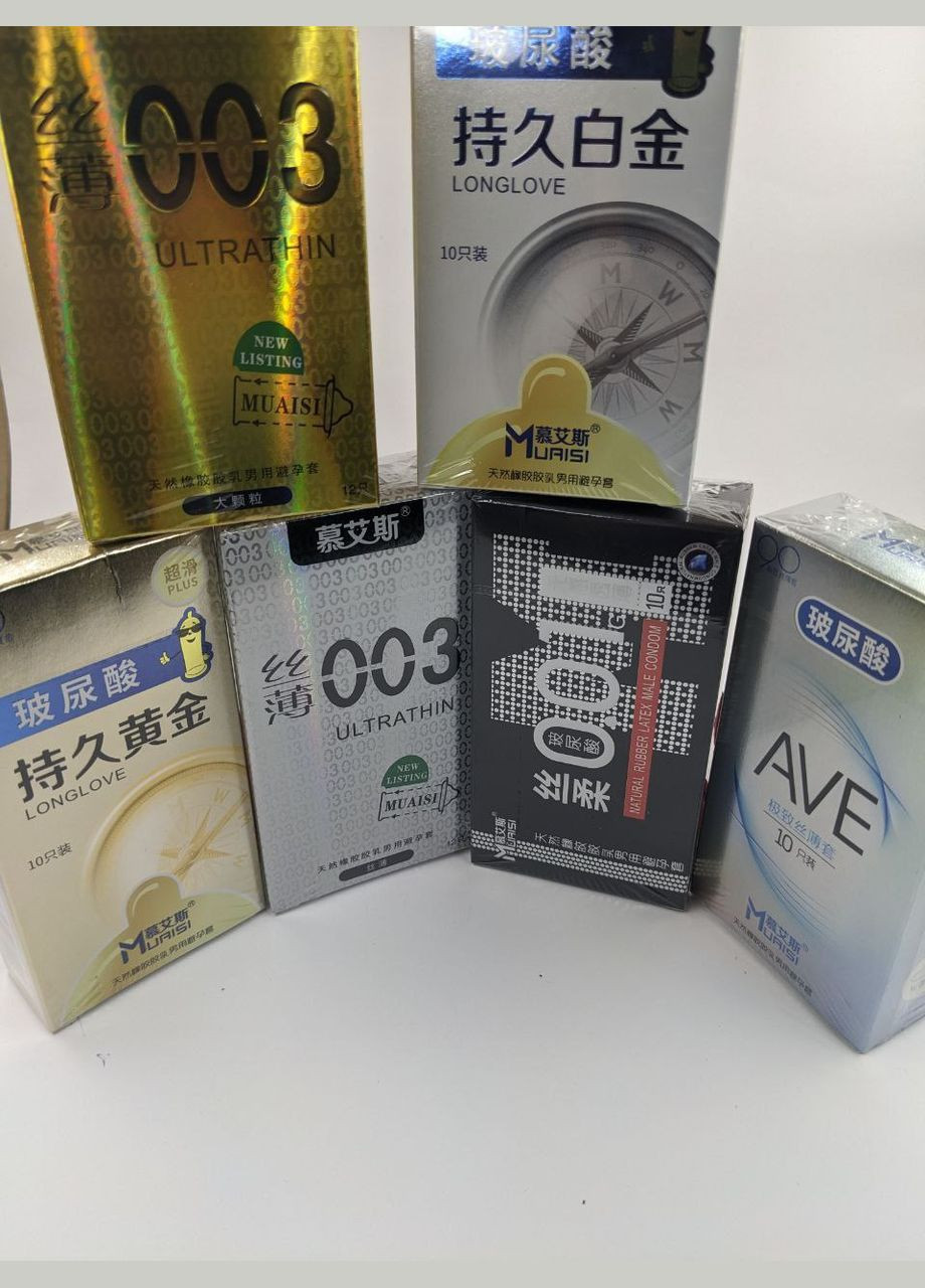 Презервативи з натурального латексу 001 RED (ціна за упаковку, 12 шт.) Muaisi (307289538)