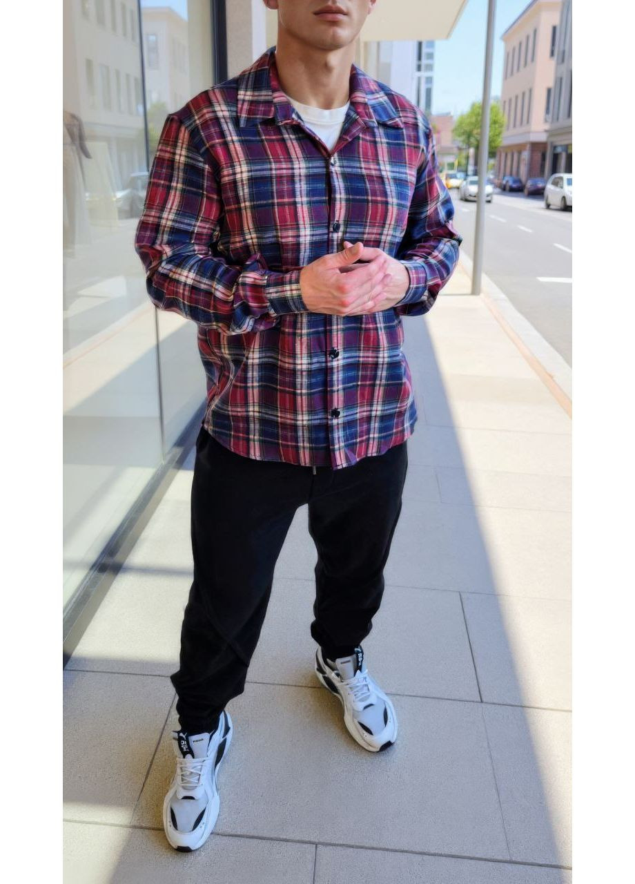 Чоловіча класична сорочка у клітинку No Brand (357587141)