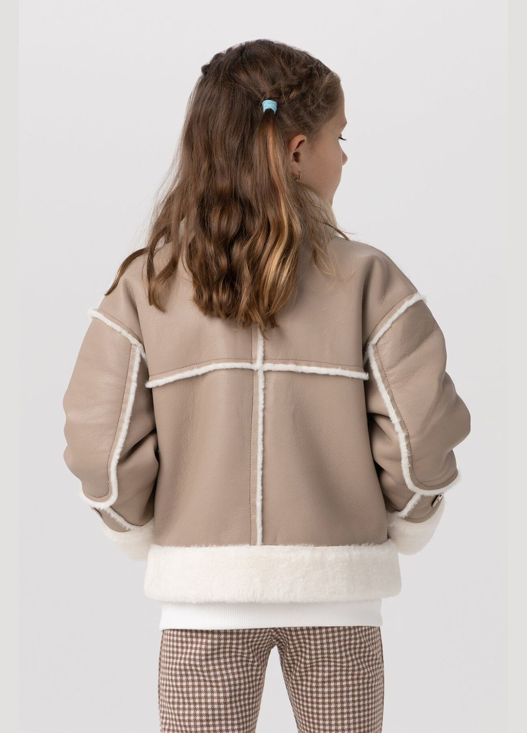 Дубленка для девочки 8587 164 см Бежевый (2000990214034W) shop (2000990214034) Yekipeer (269367249)