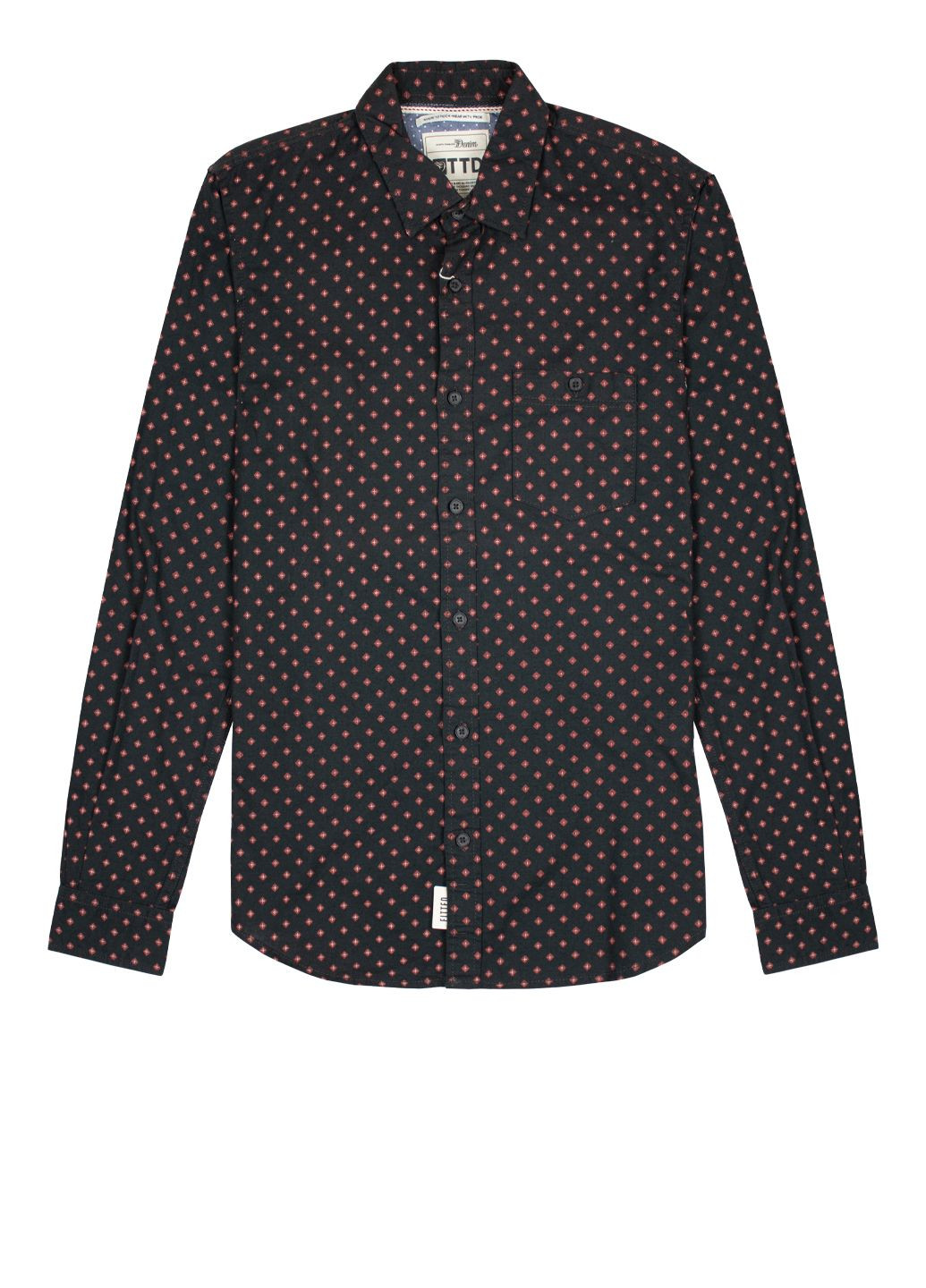 Черная кэжуал рубашка с абстрактным узором Tom Tailor