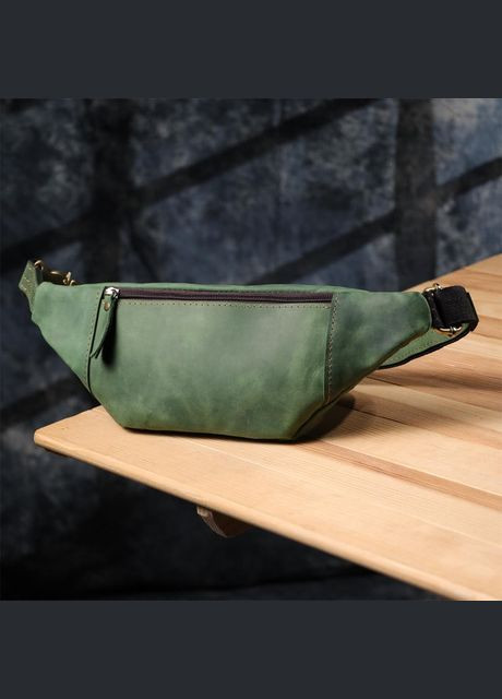 Сумка на пояс через плечо мужская кожаная Зеленый 35542 Shvigel (334285409)