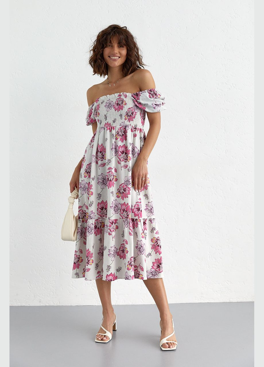 Комбінована сукня з квітковим принтом No Brand