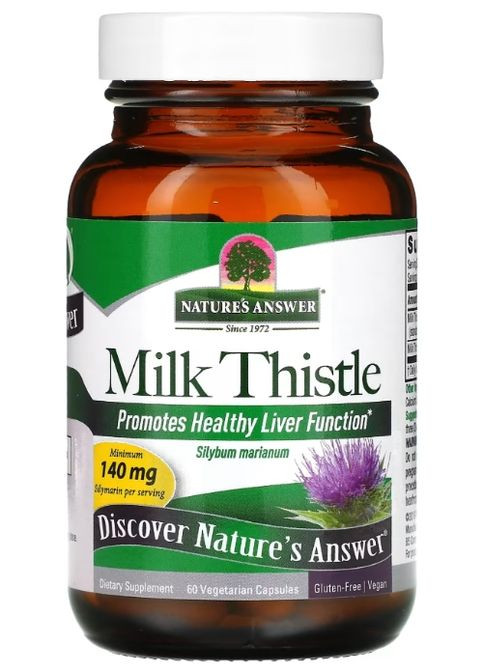 Milk Thistle 140 mg 60 Veg Caps Nature's Answer (301006156)