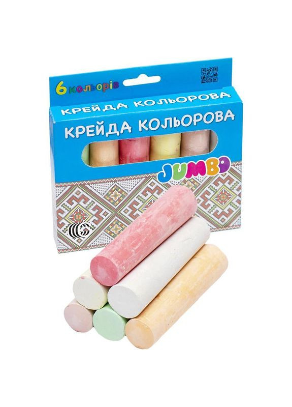 Набір кольорових крейд, 6 кол. (товсті круглі) Jumbo No Brand (365823329)