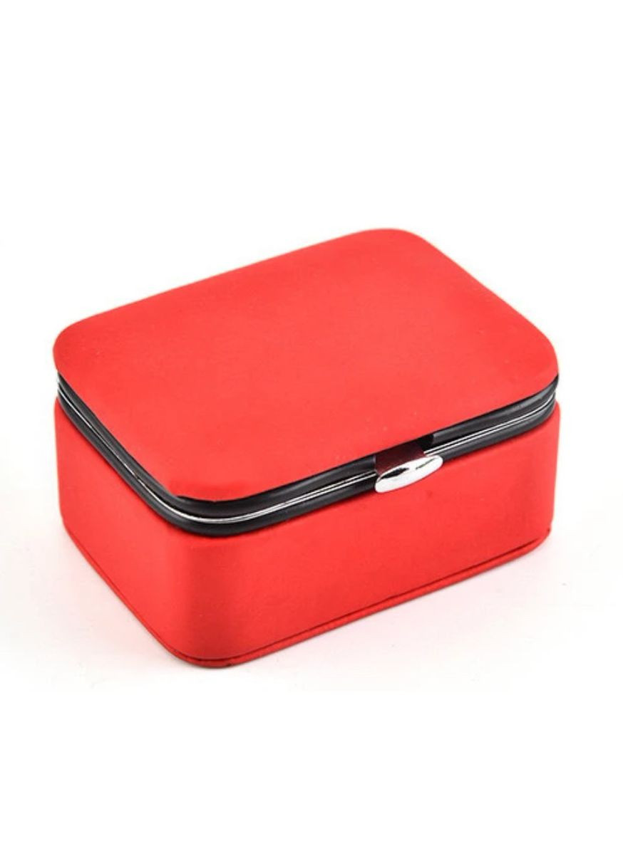 Яркий компактный ящик для украшений с мягкой подкладкой и прочным металлическим замочком Красный No Brand (326970320)