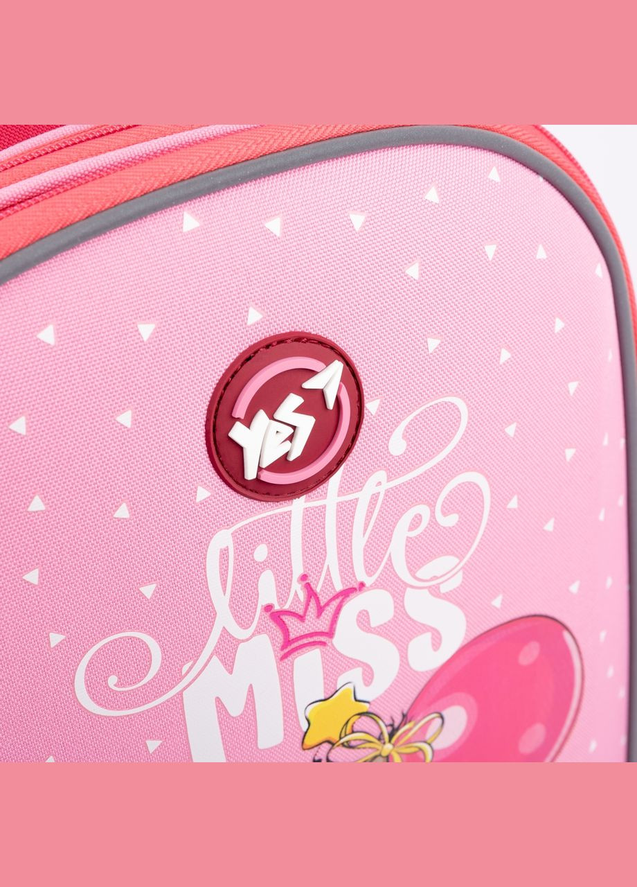 Шкільний рюкзак, каркасний, два відділення, дві бічні кишені, розмір: 36*27*15 см, рожевий Little Miss Yes (266911818)