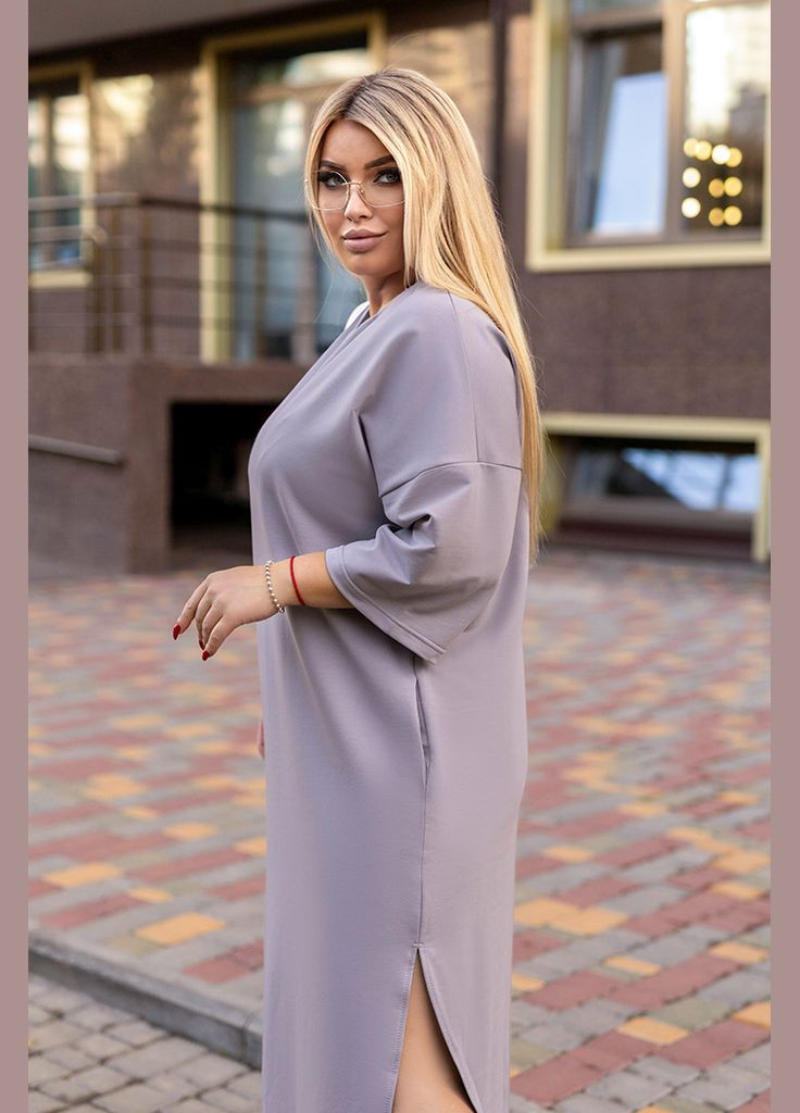 Светло-серое спортивное, повседневный платье оверсайз Verso однотонное