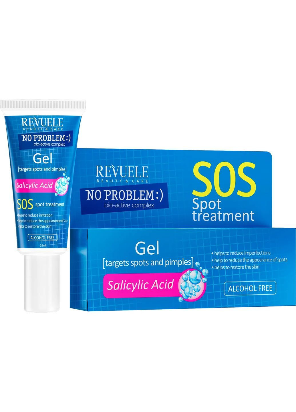 Гель с салициловой кислотой от прыщей No Problem SOS Spot Treatment Gel with Salicylic Acid 25 мл REVUELE 3800225902205 (362184598)