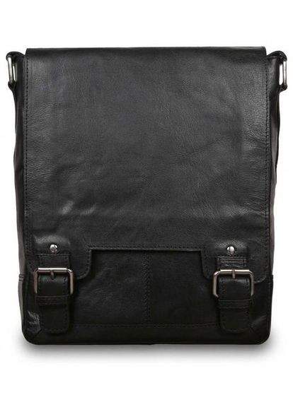 Сумка планшет через плече чоловіча із натуральної шкіри середня Чорний 36811 Ashwood (353689992)