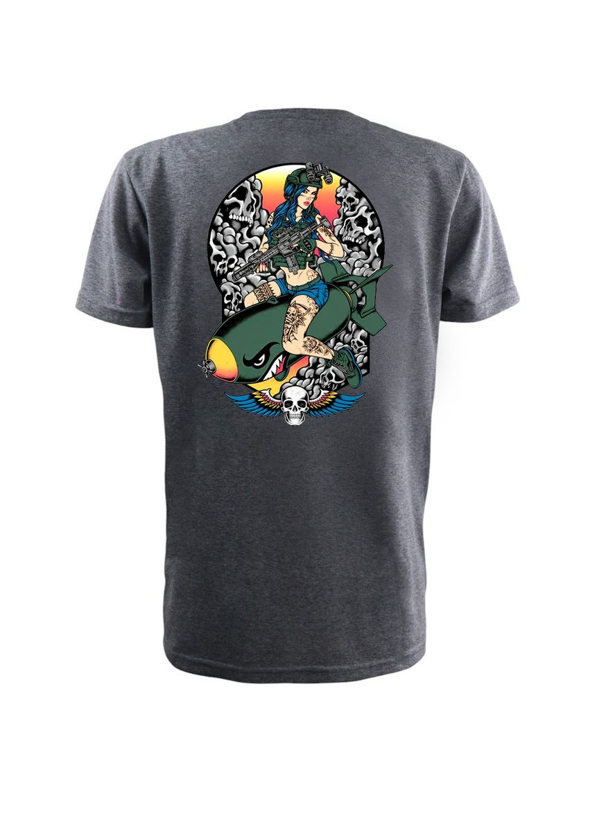 Серая футболка кулир с коротким рукавом антрацит с принтом black series №103 4PROFI